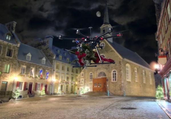 Dostawa kwiatów Drone Zdjęcie Stockowe