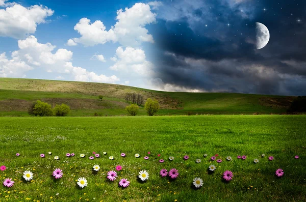 Dag och natt bakgrund — Stockfoto