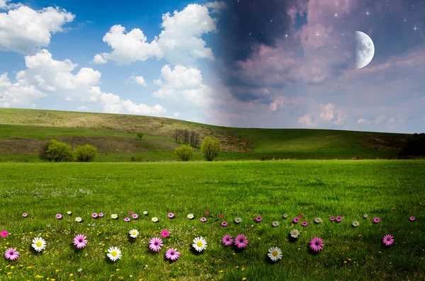 Dag och natt bakgrund — Stockfoto