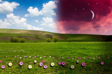 Gece gündüz kavramı arka plan