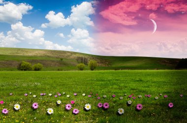 Gece gündüz kavramı arka plan