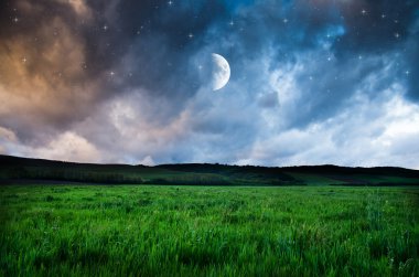 Gece gökyüzü ve alan arka plan