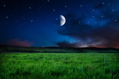 Gece gökyüzü ve alan arka plan