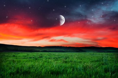 Gece gökyüzü ve alan arka plan