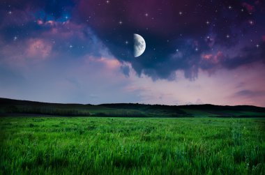 Gece gökyüzü ve alan arka plan