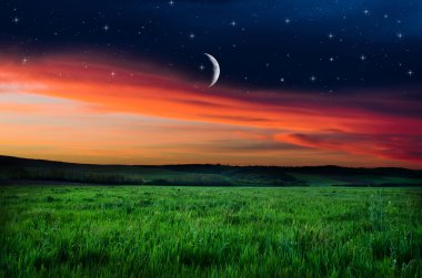 Gece gökyüzü ve alan arka plan