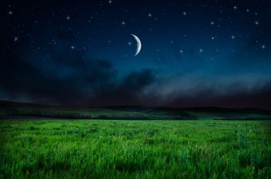 Gece gökyüzü ve alan arka plan