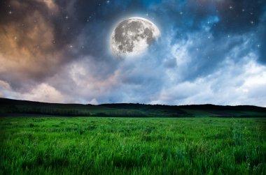 Gece gökyüzü dolunay arka plan