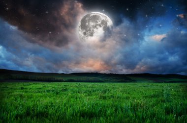 Gece gökyüzü dolunay arka plan