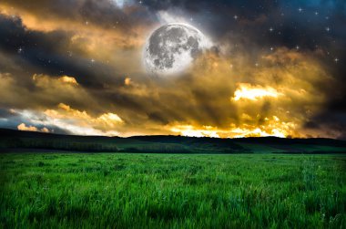 Gece gökyüzü dolunay arka plan