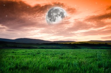 Gece gökyüzü dolunay arka plan