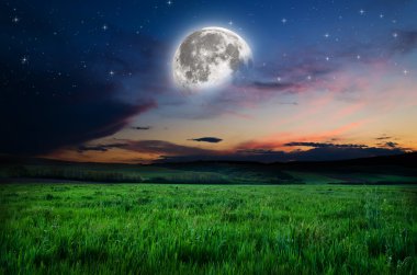 Gece gökyüzü dolunay arka plan