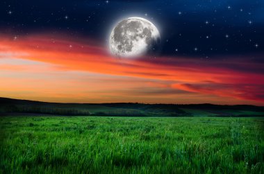 Gece gökyüzü dolunay arka plan