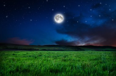 Gece gökyüzü dolunay arka plan