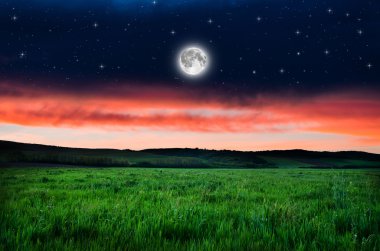 Gece gökyüzü dolunay arka plan