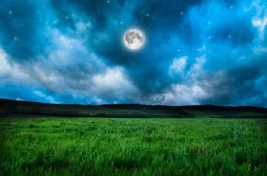 Gece gökyüzü dolunay arka plan