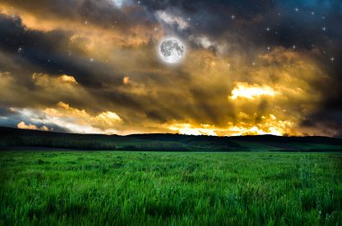 Gece gökyüzü dolunay arka plan