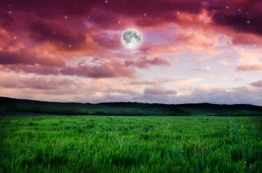 Gece gökyüzü dolunay arka plan