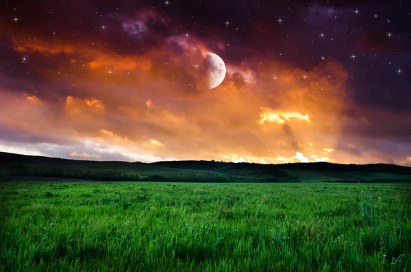 Gece gökyüzü ve alan arka plan