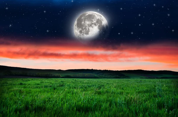 Nachthimmel Vollmond Hintergrund — Stockfoto