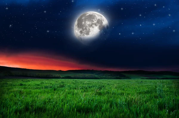 Nachthimmel Vollmond Hintergrund — Stockfoto