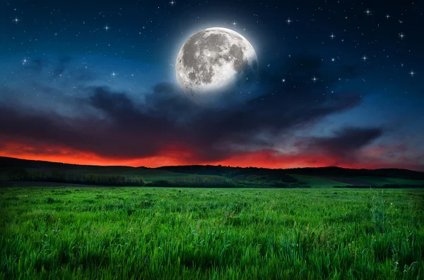 Hemelachtergrond volle maan nacht — Stockfoto