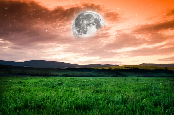 Ciel nocturne fond de pleine lune — Photo