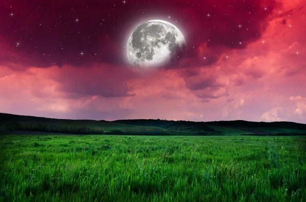 Night sky full moon background — Stock Photo, Image