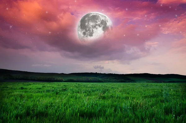 Cielo nocturno luna llena fondo — Foto de Stock