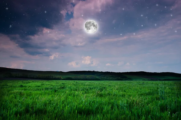 Cielo nocturno luna llena fondo — Foto de Stock