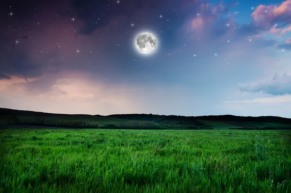 Cielo notturno sfondo luna piena — Foto Stock