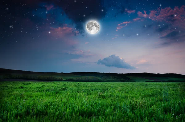 Cielo nocturno luna llena fondo — Foto de Stock