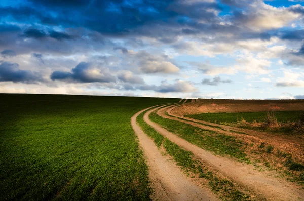 Estrada rural à noite — Fotografia de Stock