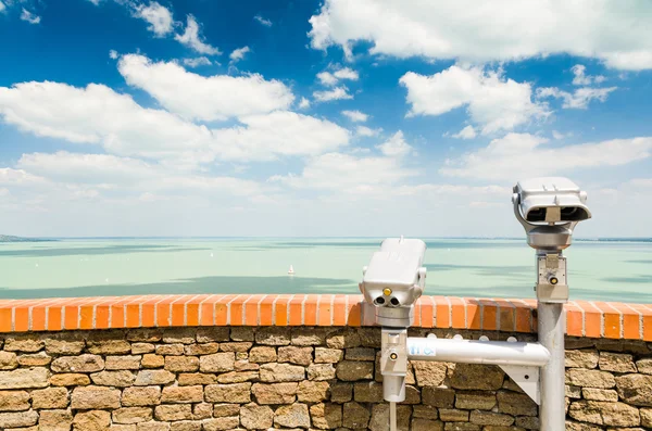 Panorama para o Lago Balaton da Península de Tihany — Fotografia de Stock