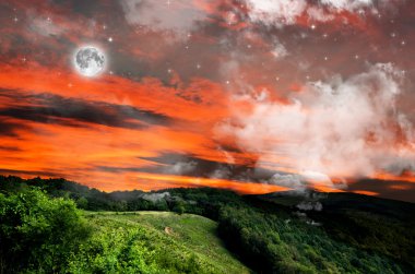 Gece arka plan görünümü