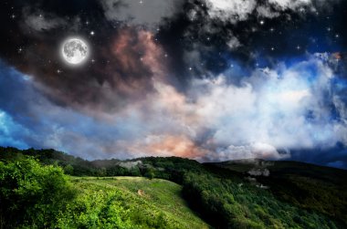 Gece arka plan görünümü