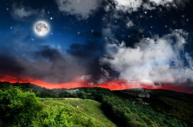 Gece arka plan görünümü