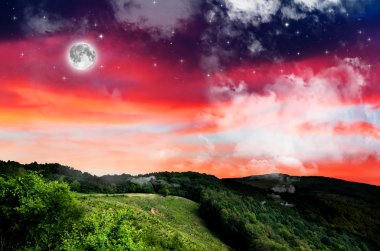 Gece arka plan görünümü