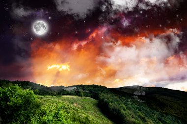 Gece arka plan görünümü