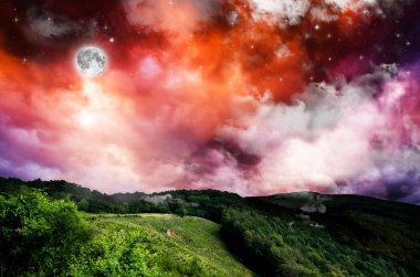 Gece arka plan görünümü