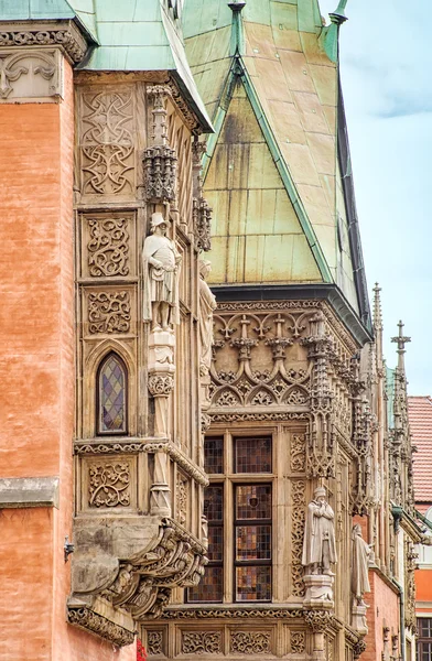 Arquitectura de la Plaza del Mercado en Wroclaw, Polonia . —  Fotos de Stock