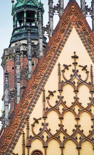 Architecture of the Market square in Wroclaw, Poland. Wroclaw is the historical capital of Silesia and Lower Silesia — Stock Photo, Image