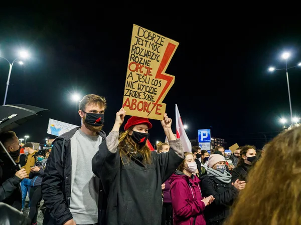 Wroclaw Polen November 2020 Kvinnors Protester Polen Aktivister Blockerade Stadens — Stockfoto