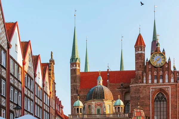 Gdansk Old Town View Saint Mary Church Summer Sunny Morning — Stock Photo, Image