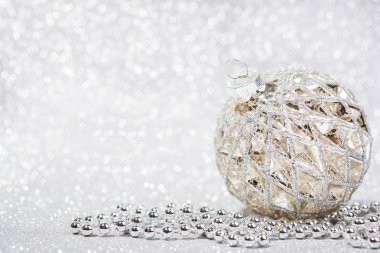 Soyut glitter arka plan üzerinde şenlikli Vintage Noel dekorasyon