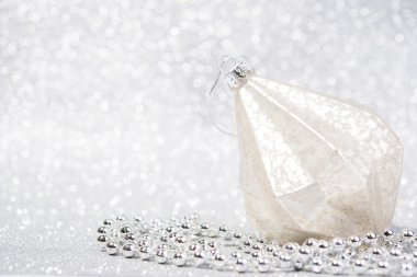 Soyut glitter arka plan üzerinde şenlikli Vintage Noel dekorasyon