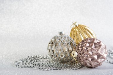 Soyut glitter arka plan üzerinde şenlikli Vintage Noel dekorasyon