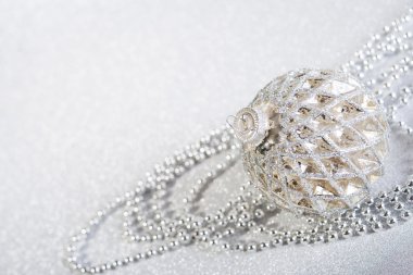 Soyut glitter arka plan üzerinde şenlikli Vintage Noel dekorasyon