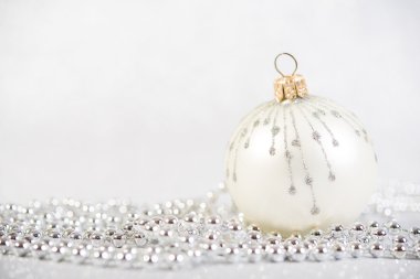 Soyut glitter arka plan üzerinde şenlikli Vintage Noel dekorasyon