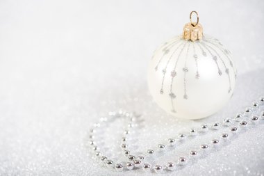 Soyut glitter arka plan üzerinde şenlikli Vintage Noel dekorasyon